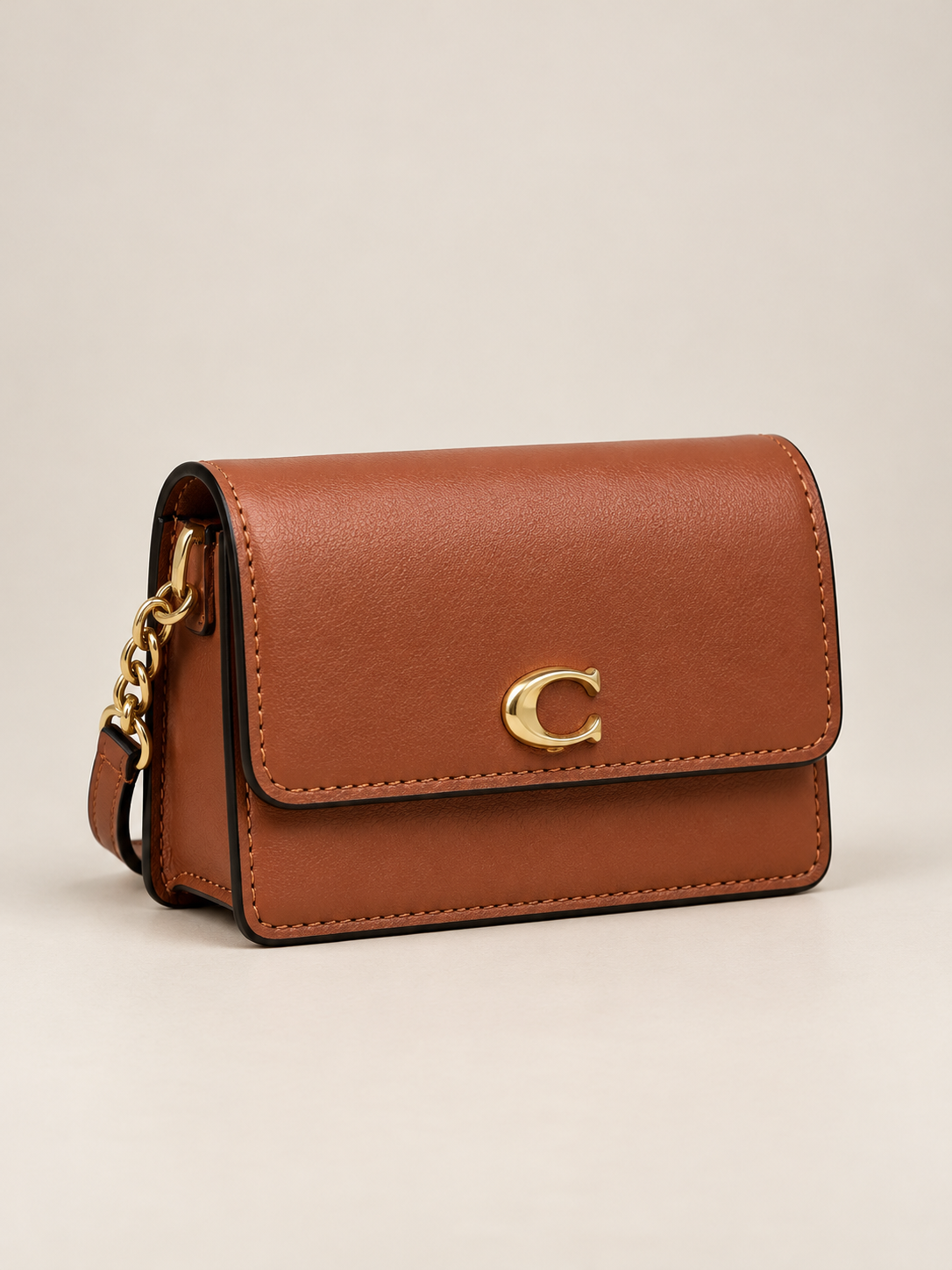 Luxury Brown Mini Leather Crossbody Bag