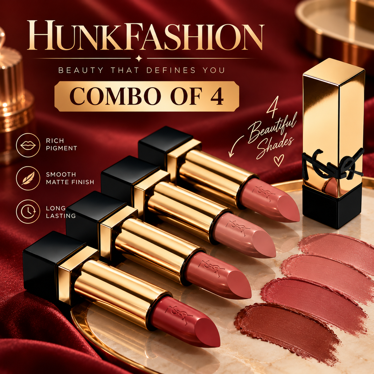 Soft Nude Lipstick (Combo of 4)
